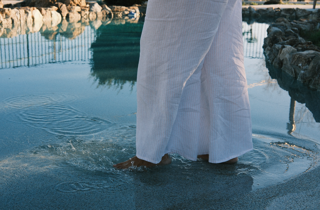 The Coastal Walk Linen Pant | Pink Shoreline